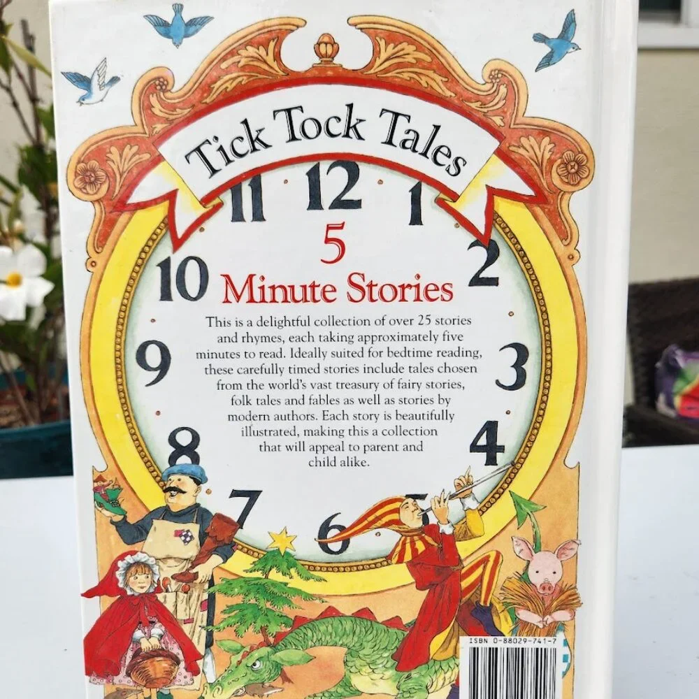 Vintage book Tick Tock Tales 5 Minute Stories Hardcover 1992 children's book Rhy
